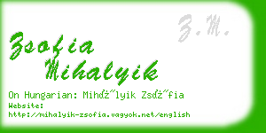 zsofia mihalyik business card